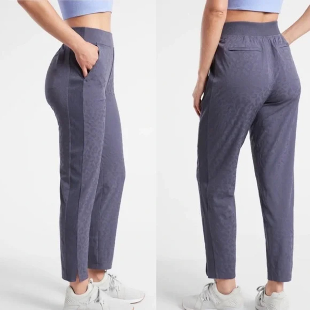 Athleta Brooklyn Textured Ankle Pant Leopard Medieval Womens Size‎ 6